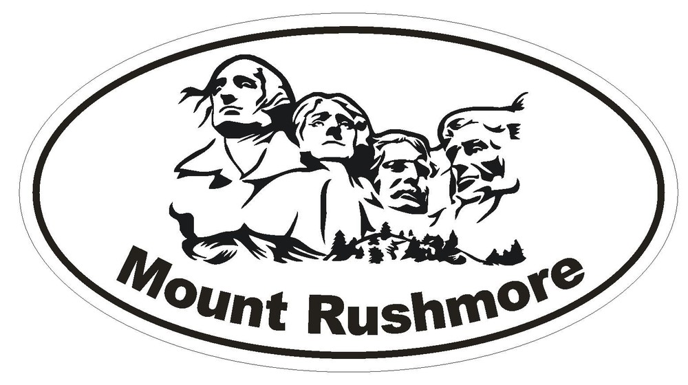 Mount Rushmore Oval Bumper Sticker or Helmet Sticker D1697 Euro Oval