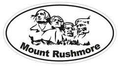 Mount Rushmore Oval Bumper Sticker or Helmet Sticker D1697 Euro Oval