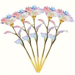 5/10Pcs Rainbow Gold Foil Roses Artificial Forever Flowers Mother’s Day Gift