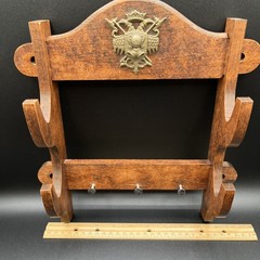 Medieval Sword Wall Rack Wooden Heraldic Coat of Arms Crest Knight Display LARP