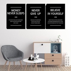 Motivational Wall Art Inspirational Black Poster Printed on Canvas Office Wal…