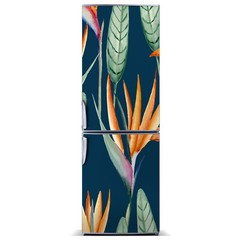 3D Refrigerator Wall Kitchen Removable Sticker Magnet Flowers Royal Strelitzia