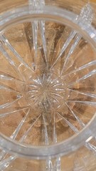 Vintage Atlantis Crystal Cut Glass Starburst Pattern Round Decorative Vase