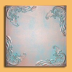 Hand painted Ceiling Tile, DIY, 20×20 Glue Up, MARSEILLE Antique Copper/Patina