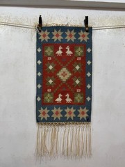 Vintage Gorgeous Hand Woven Swedish Scandinavian Signed LE Wool Weaving Tapestry