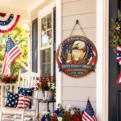 Personalized American Freedom Anniversary Wall Sign with Rope