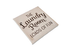 Canvas Wall Hanging “The Laundry Room – Loads of Fun” Square Print 8.5” x 8.5″