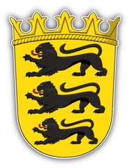 Baden Wurttemberg State Coat Of Arms Germany Car Bumper Sticker Decal »SIZES»