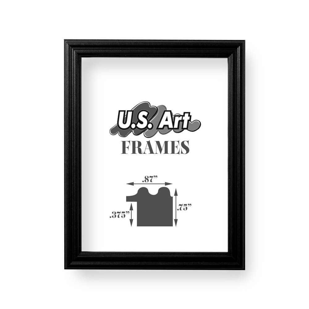 US Art Frames 6 By 9-Inch Traditional Black 0.75 Inch Picture Frame 75SWB
