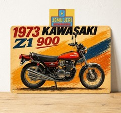Kawasaki Z1 900 1973 Motorcycle Metal Poster Sign 20x30cm