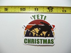 BIGFOOT SASQUATCH YETI CHRISTMAS SANTA HAT SMALL STICKER DECAL FUNNY ANIMAL