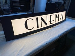 36 Inch Wide Custom Art Deco Lighted Home Theater Sign: Vintage Style Marquee