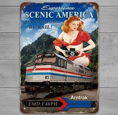 Amtrak Scenic America 8 x 12 Vintage Novelty Metal Sign Made In USA New