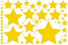 Rapid Vinyl 69 Random Various Sized Star Vinyl Decal Stickers Removable