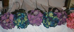 6 HYDRANGEA FLOWERS ARTIFICIAL 24″ STEMS MULTI-COLORS LOT SOLD AS IS