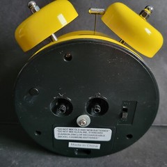 Analog Happy Smiley Face Alarm Clock Yellow Tested Working
