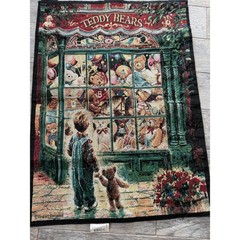 Stewart Sherwood Tapestry Wall Hanging Teddy Bears Shop Limited Signed 36″ Woven