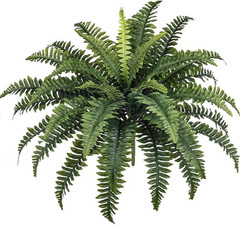 Open Box 42in Artificial Boston Fern Bush Plants 2 Bundles 65 Fronds Faux Decor