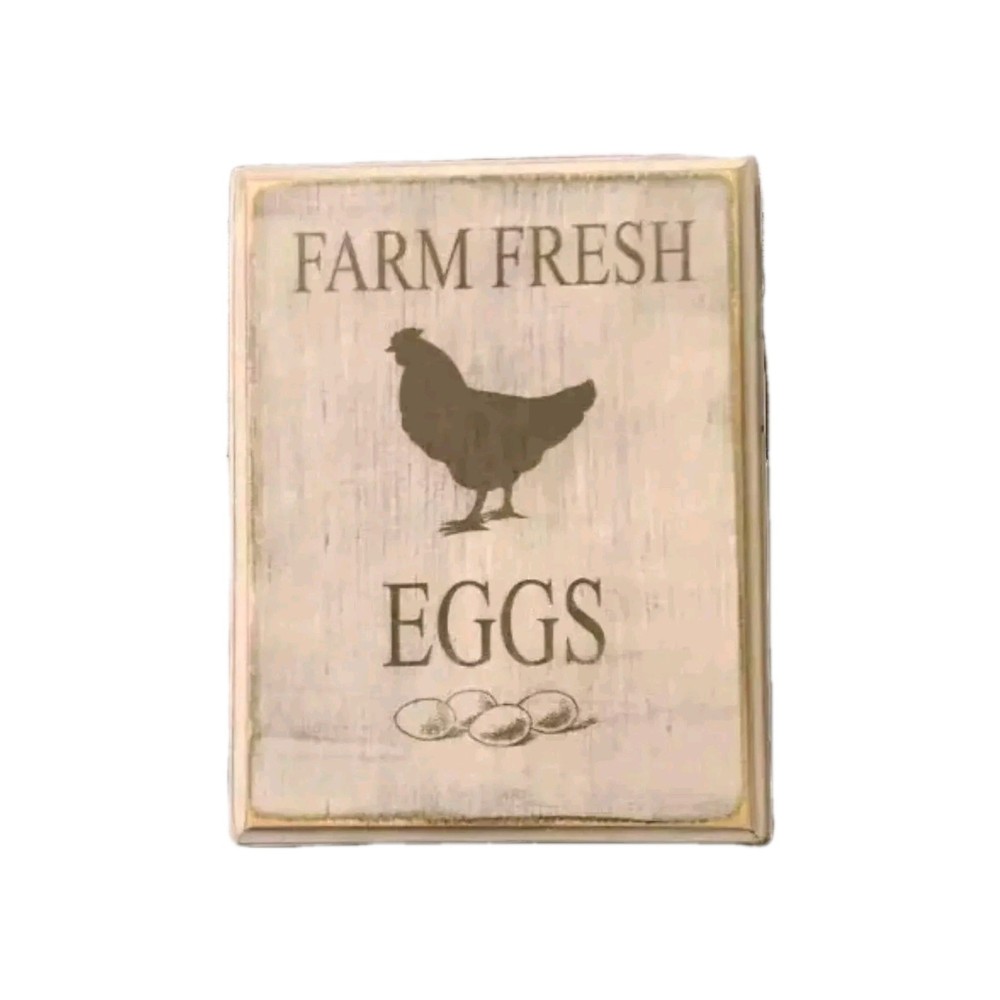 Primative Wooden Farmhouse Farm Fresh Eggs Country Sign Ready To Hang 8.5×11″