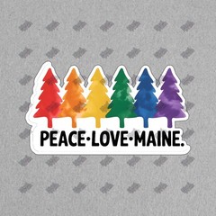 Vibrant PEACE·LOVE·MAINE Rainbow Tree Sign Colorful LGBTQ+ Decor #8513