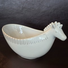 JONATHAN ADLER Zebra Open BOWL 8”x 3 1/2” Silver Design Happy Chic Trinket Dish