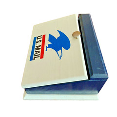 U.S. Mail Wooden Mail Holder With Opening Hutch Door «Custom Made» USA Colors