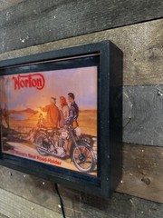 Vintage Norton “The Worlds Best Road-Holder” Lighted Harley Motorcycle Sign