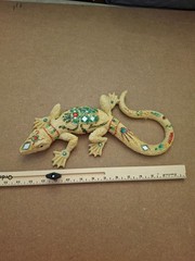 Large Mosaic Gecko Wall Decor Lizard Plaque Tropical Boho Garden Art 36cm
