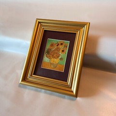 VAN GOGH – sunflowers art print – gold colored 8 x 10 frame – home wall art
