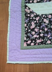 Vintage Handmade Floral Patchwork Quilt Square Lavender Cottagecore Wall Hanging
