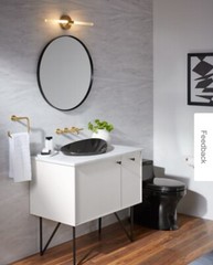 Kohler K-26050-BLL Essential 28-1/8″x28-1/8″Circular Flat Framed Bathroom Mirror