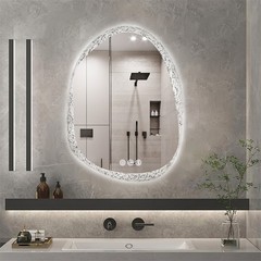 LUVODI Irregular LED Bathroom Mirror Anti-fog Three Colors Wall Vanity Mirror US
