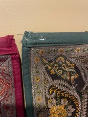 Elephant Peacock Scrolls Set 2 Hanging India Wall Decor Tapestry Vintage New