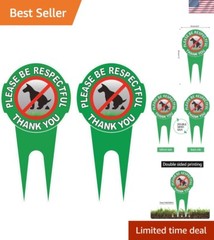 Easy Install Double-Sided Dog Sign – 2 Pack, 12″ x 6″ – Lawn Care Essential