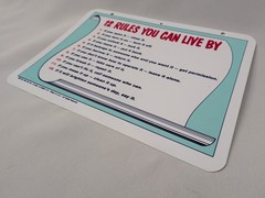 Vintage 1981 Scroll Sign 12 Rules You Can Live By Hershey Park PA FAST Shipping