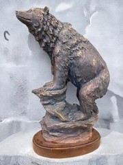 Black Bear Ridge Rustic Bronze Style Statue Sculpture Figurine Cabin Lodge Decor