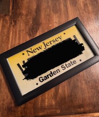 License Plate Wall Frame for your state of choice (NJ plate not included)
