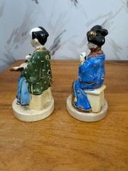 Vintage Ardalt Lenwile Hand-Painted Porcelain Asian Musician & Scholar Figurine