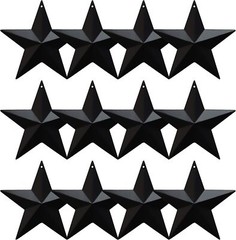Metal Star Hanging Ornament 3.8 Inch Black Barn Star for Home Decoration Se