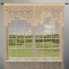 Macrame Curtain Boho Doorway Window Wall Decor Fiber Yarn Art Handwoven Hanging