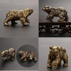 Solid Brass Bear Figurine Statue Animal Figurines Toy House Desktop Decoration
