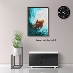 Jesus Christian Canvas Wall Art Hand of God Reaching Into Water 8x12inch Unframe