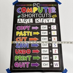 PC Computer Shortcuts Teacher School Decor ✅ Poster Print Wall Art ✅ 16×24 inch