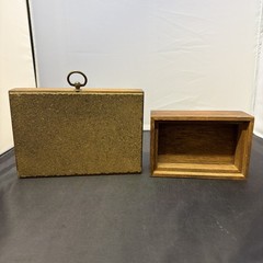 2 x Vintage 6″x8″ Wood Shadowbox w/Grains Flowers Seeds Rustic Kitchen Decor
