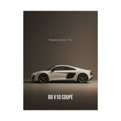 Audi R8 V10 Poster – Modern Supercar Wall Art Print, Garage Decor