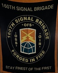 Tapestry throw blanket 160th Signal Brigade Military 62 x 48 in.