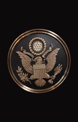 Seal of the United States Plaque – 8.5″ Round Patriotic Eagle Wall Art