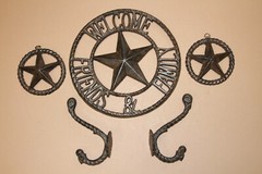 Texas Home Housewarming Gift Welcome Friend Coat Hooks Entryway Set, Durango
