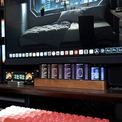 NIXIE TUBE CLOCKWOOD RGB DIGITAL CLOCKRETEO MODERN DESKTOP CLOCKDIY PSEUDO GLOW