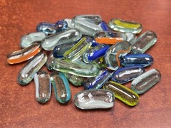 60 PCS MULTI COLORS GLASS PEBBLES AQUARIUM VASE CRAFT DECOR